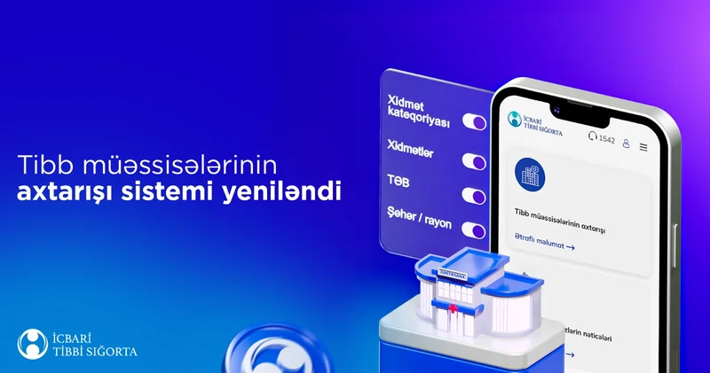 Tibb müəssisələrinin axtarışı bölməsinə özəl tibb müəssisələri də əlavə edilib
