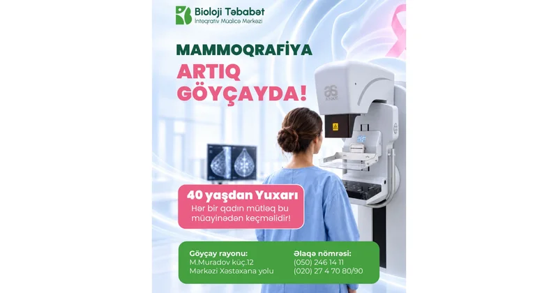 Göyçay və ətraf rayon sakinlərinə şad xəbər! Mammoqrafiya müayinəsi artıq Göyçayda!
