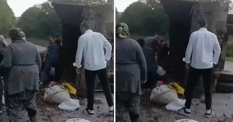 Türkiyədə traktorun qoşqusu aşıb, 11 nəfər yaralanıb
