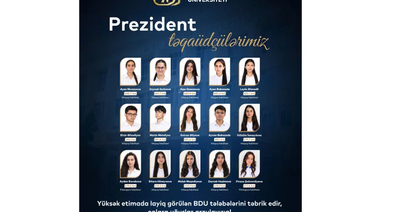 BDU nun 15 tələbəsi Prezident təqaüdünə layiq görülüb