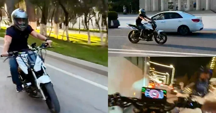 Nömrəsiz motosikletlə “şou” göstərdi: Əks yola çıxdı, maşınların arasından şütüdü VİDEO