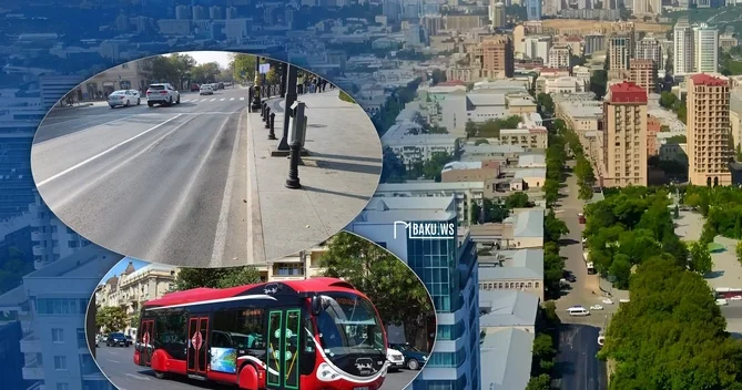 Bakının mərkəzi yolunda PROBLEM Avtobuslar bu hala salır?