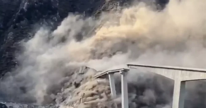 Çində Hongqi körpüsü çökdü: Ərazidə təhlükəsizlik tədbirləri gücləndirilib