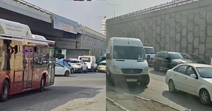 Masazırda avtobus sürücüsünün “özbaşınalığı” sürücüləri gözlətdi, piyadaları təhlükəyə atdı VİDEO