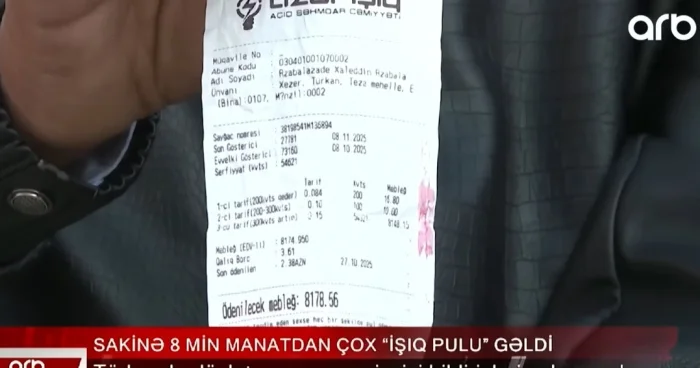 8 min manatdan çox “işıq pulu”?! VİDEO