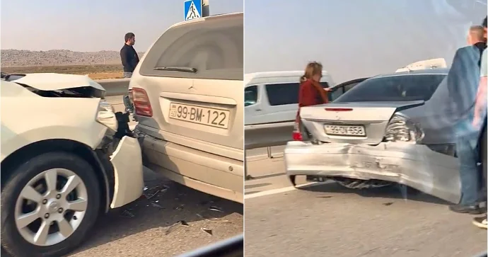 Qobustanda üç maşın bir birinə çırpıldı, tələbələrdən biri… VİDEO