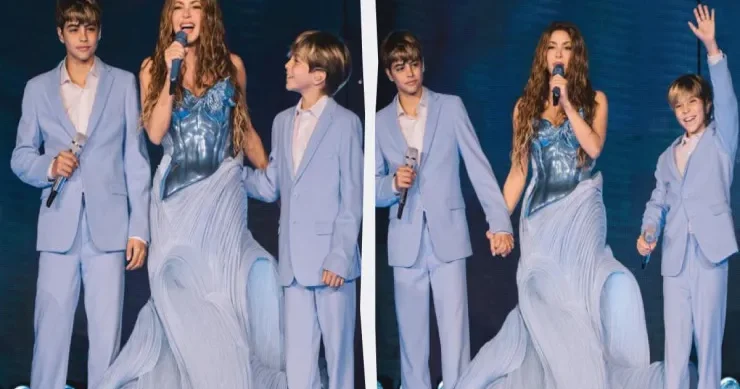 Şakira oğullarını birlikdə mahnı oxumaq üçün səhnəyə çıxardı