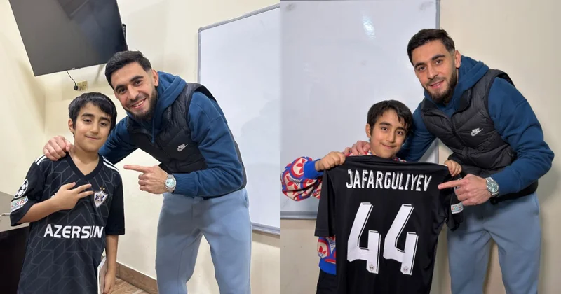 Elvin Cəfərquliyev balaca Əkbərlə görüşdü Video+Fotolar