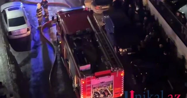 Xırdalanda çoxmərtəbəli binada yanğın başlayıb