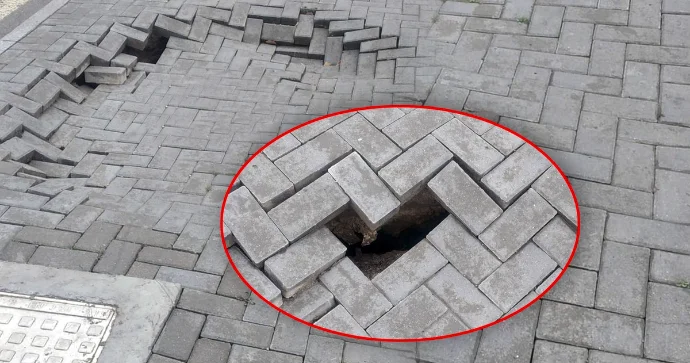 Mərkəzi Parkda piyadalar üçün təhlükəli vəziyyət FOTOLAR