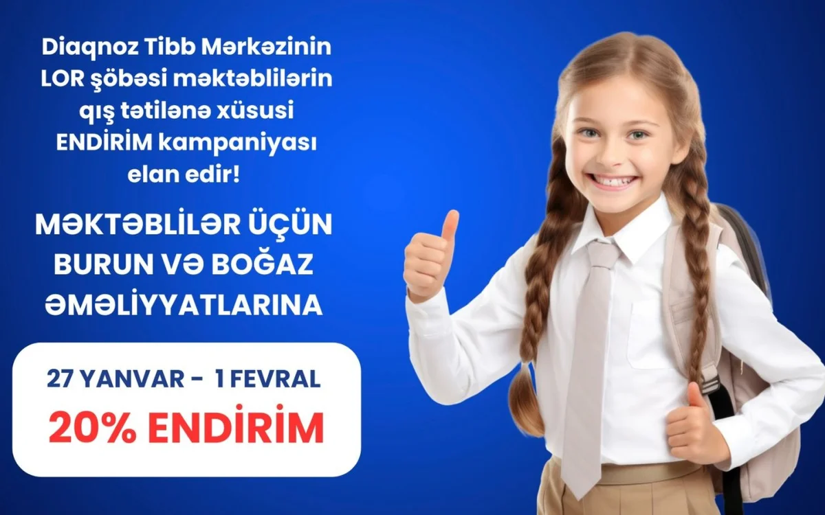 Diaqnoz Tibb Mərkəzindən ENDİRİM!