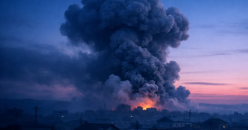 Bazarda güclü yanğın, partlayış səsləri FOTO