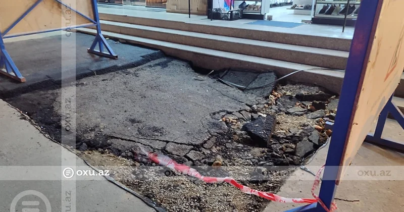 Asfaltlanandan bir gün sonra çökdü Foto