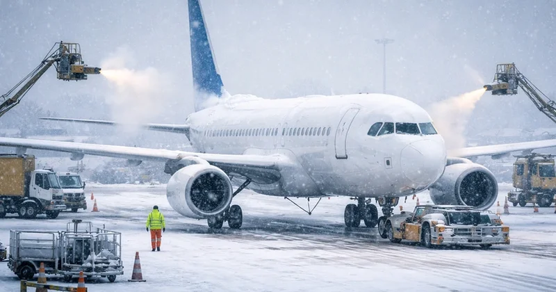 В Европе из за непогоды несколько аэропортов приостановили работу