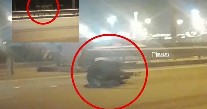 Aeroport yolunda TƏHLÜKƏ Qəfl yola çıxan öküzü maşın VURDU