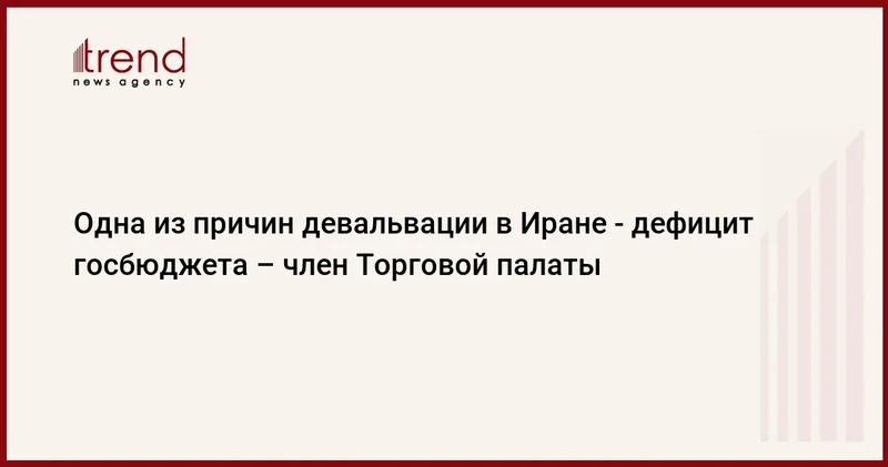 Одна из причин девальвации в Иране дефицит госбюджета член Торговой палаты