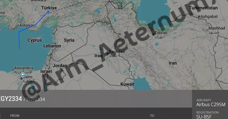 Misir təyyarəsi Ermənistandan keçməklə Azərbaycana gəlib