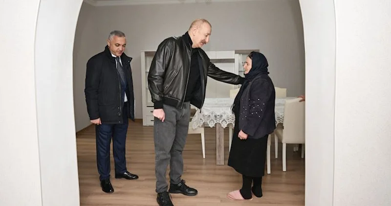 Prezident Ağdərənin Çapar kəndində Fotolar