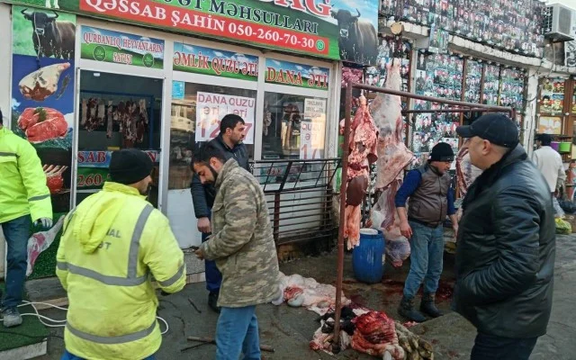 Suraxanıda qanunsuz heyvan kəsimi fəaliyyətinin qarşısı alınıb FOTOLAR