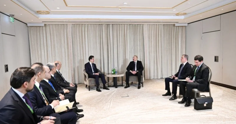 Prezident Münxendə Neçirvan Bərzani ilə görüşdü FOTO