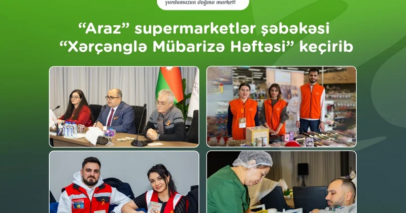 “Araz” supermarketlər şəbəkəsi “Xərçənglə Mübarizə Həftəsi” keçirib FOTO