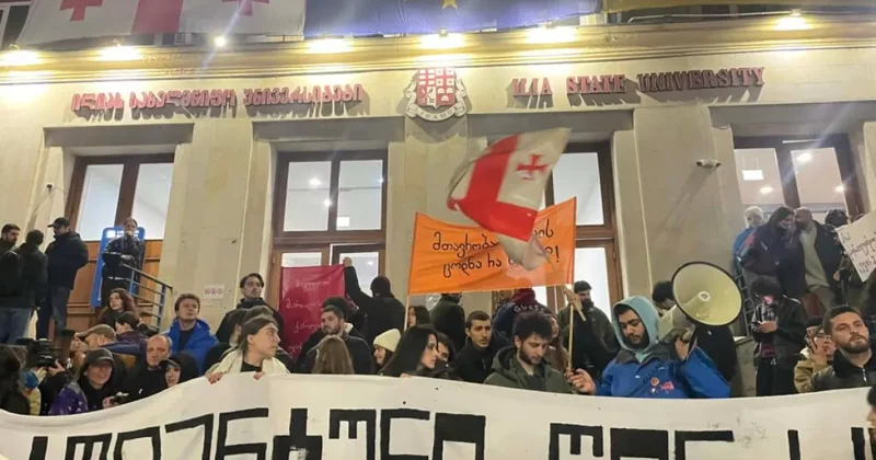 Протестующие студенты ворвались в здание Минобразования Грузии ВИДЕО