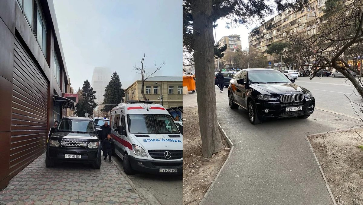 Bakıda piyadaların yolunu kəsən bahalı maşınlar