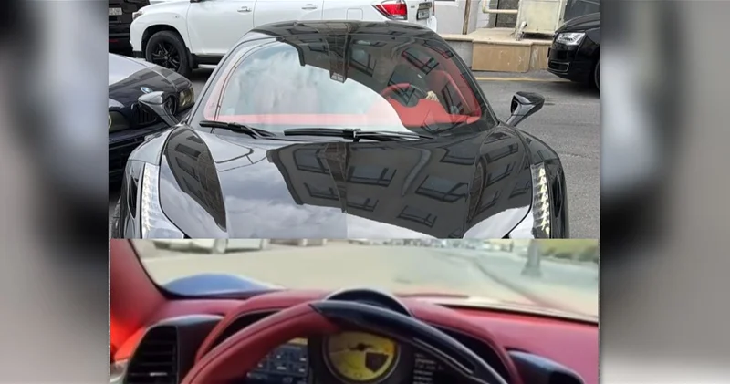 Задержан водитель Ferrari, двигавшийся по автобусной полосе ВИДЕО