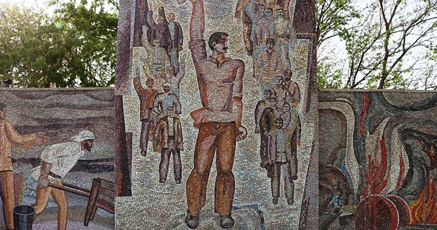 Bakıda mozaikaların bərpası davam edir Fotolar