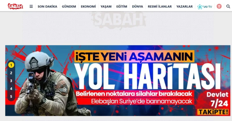 “Sabah” qəzeti PKK nın tərk silah edilməsinin yol xəritəsini açıqlayıb