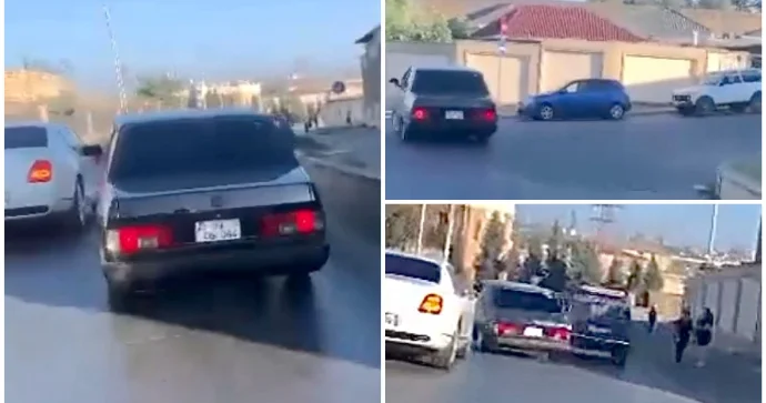 İki maşının arasından keçib “şou” göstərən “Tofaş” sürücüsü 99 OS 084 VİDEO