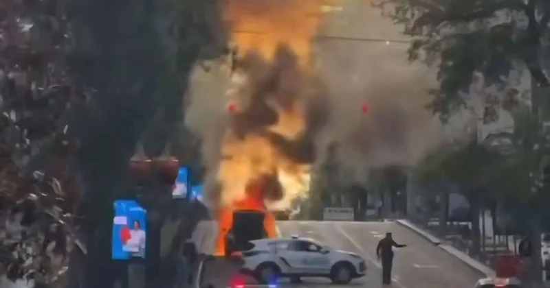 Kiyevdə partlayış səsi: Polis və təcili yardım hadisə yerinə getdi VİDEO