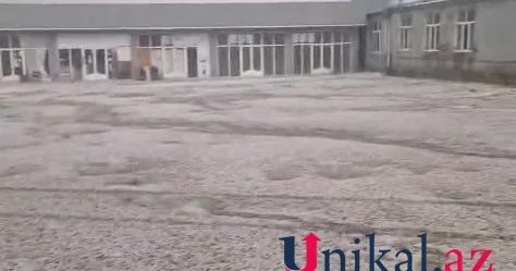Gədəbəy və Şəmkirə dolu düşdü FOTO