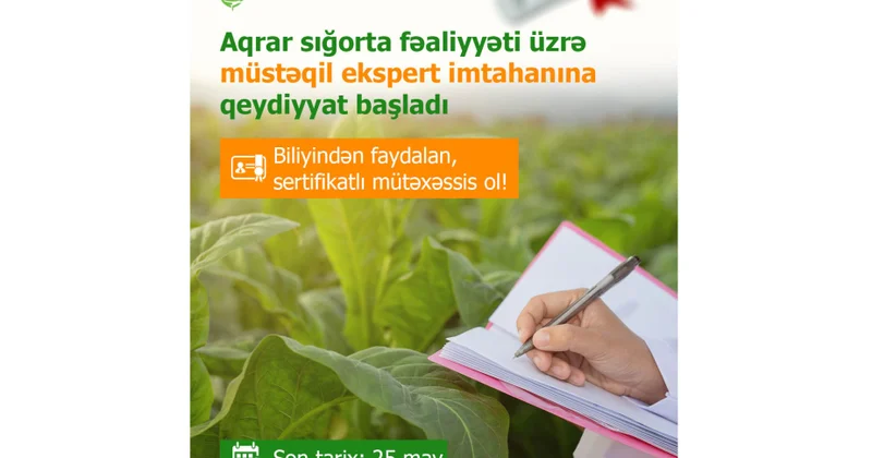 Aqrar Sığorta Fondu müstəqil ekspert sertifikatı almaq istəyən namizədlər üçün növbəti təlimlərə başlayır