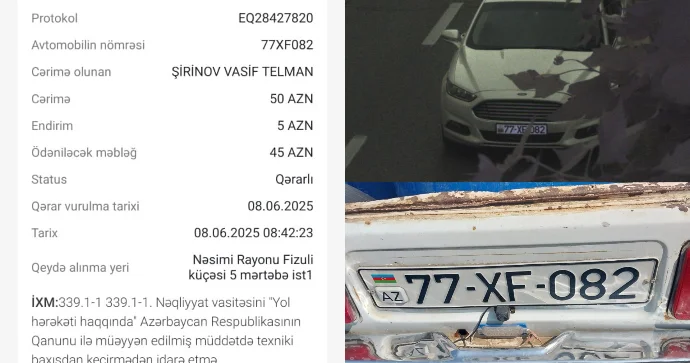 “Ford” radara düşdü, cərimə “QAZ31”in sürücüsünə göndərildi FOTO