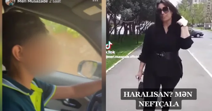 Oynamağı ilə məşhurlaşan bloger azyaşlı oğluna maşın sürdürdü VİDEO