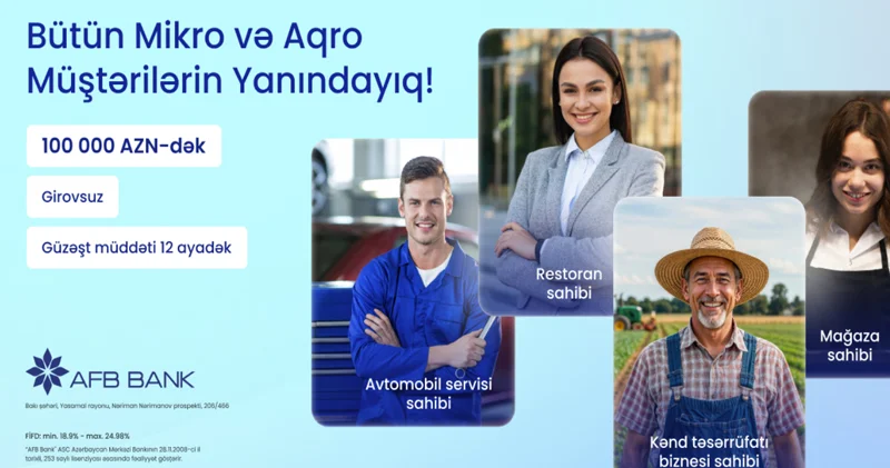 AFB Bank bütün Mikro və Aqro müştərilərinin yanındadır!
