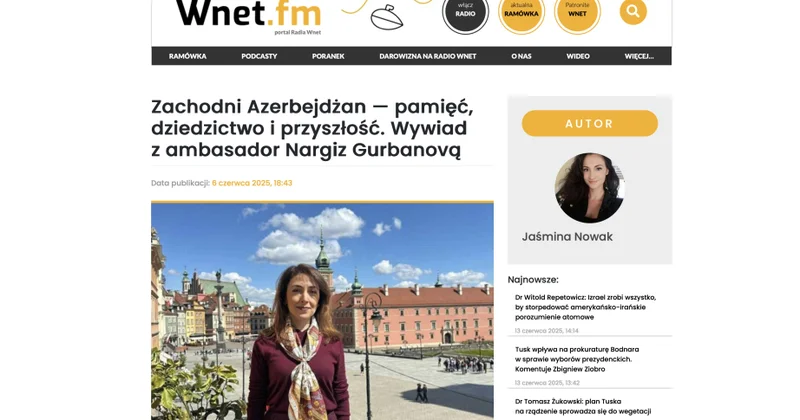 Polşanın nüfuzlu “Wnet” radiosu Qərbi Azərbaycan barədə material hazırlayıb
