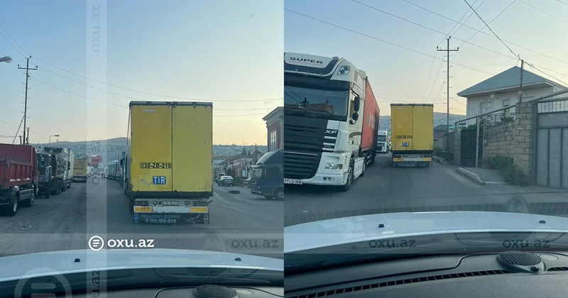 Sulutəpədə yük maşınları tıxac yaradır: Sakinlər kömək gözləyirlər