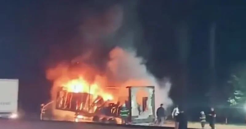 TIR a ildırım düşməsi təhlükəsizlik məsələsini yenidən gündəmə gətirdi VİDEO