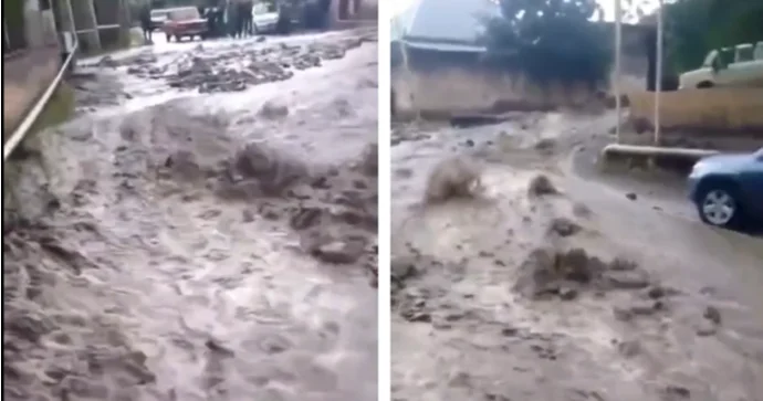 Göygöldən sel keçib, yol infrastrukturuna ciddi ziyan dəyib VİDEO