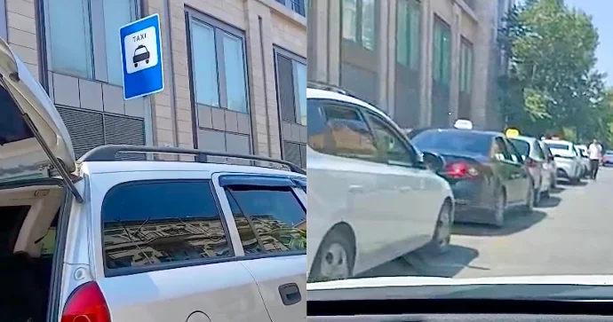 Füzuli küçəsində taksilər dayanacağı davamlı zəbt edir VİDEO