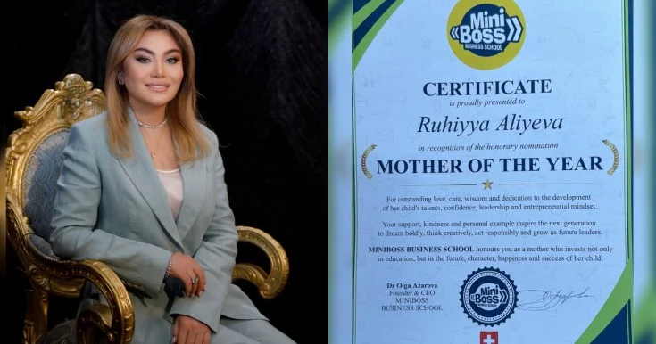 Ruhiyyə Əliyeva Davosda İlin anası mükafatını aldı Video+Fotolar