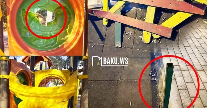 Bakıda uşaqların əylənməsi üçün nəzərdə tutulan park onların həyatı üçün təhlükəli hal alıb