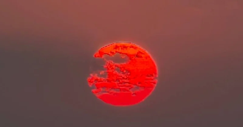 Azərbaycanda Günəşin qeyri adi görüntüsü kameraya düşdü FOTO