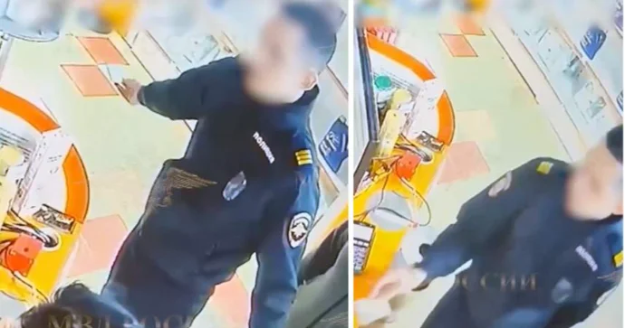 Gənc sürücüdən ağlasığmaz hərəkət Polis forması geyinib... VİDEO