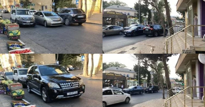 Badamdar sakinləri yolayrıcında park edilən avtomobillərdən şikayətçidirlər FOTO