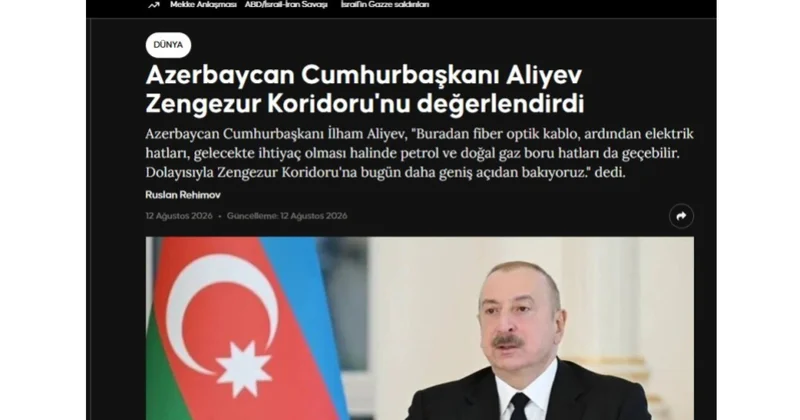 Dünya mediası Prezident İlham Əliyevin Naxçıvanda səsləndirdiyi fikirlərə geniş yer ayırıb