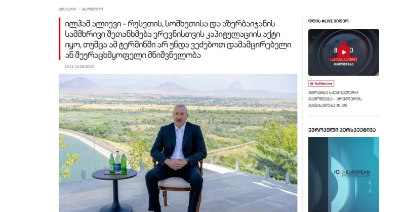 İlham Əliyevin Naxçıvana səfəri Gürcüstan mətbuatının diqqət mərkəzində FOTO