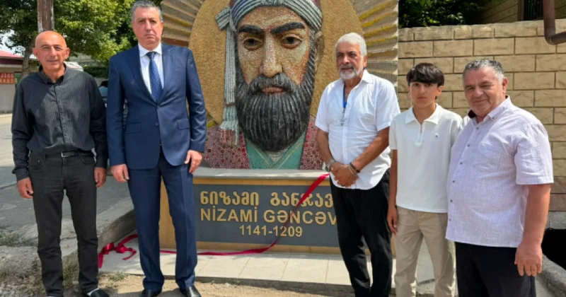 Dahi şair Nizami Gəncəvinin Marneulidəki büstü yenidən bərpa olunub